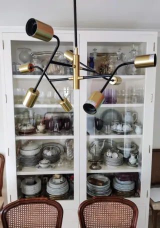 Lámpara Diseño Moderna Negra y Dorada