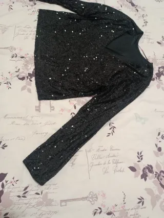 Jersey lentejuelas negro talla L