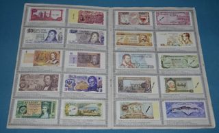Álbum cromos Billetes del Mundo. Incompleto. DIDEC