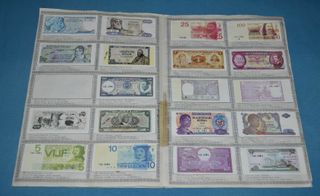 Álbum cromos Billetes del Mundo. Incompleto. DIDEC