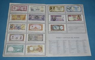Álbum cromos Billetes del Mundo. Incompleto. DIDEC