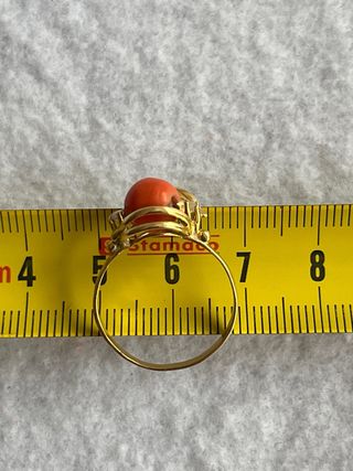 Conjunto oro 18k, coral y circonitas