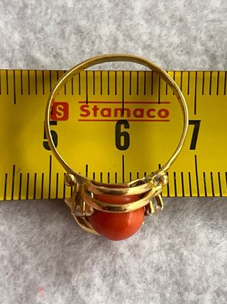 Conjunto oro 18k, coral y circonitas