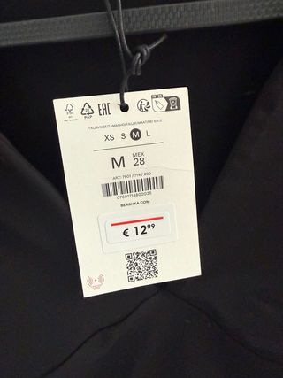 Camiseta Stradivarius manga larga negra Talla M