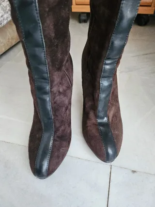 Botas Altas Farrutx Marrón y Plateado