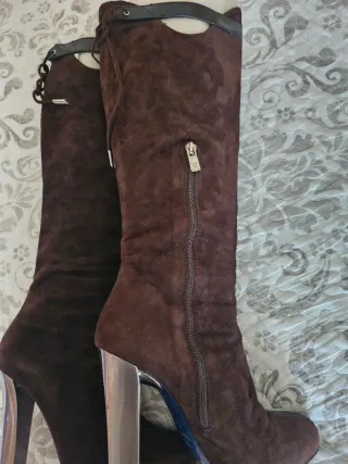 Botas Altas Farrutx Marrón y Plateado