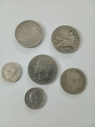 6 Monedas Plata España