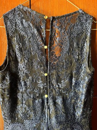 Vestido encaje azul marino fiesta invitada