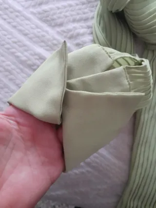 Camicia donna verde acido plissettata