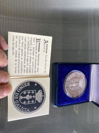 Moneda Plata Conmemorativa Reino de Galicia 1998