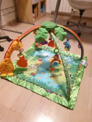 Manta de juegos para bebé con gimnasio