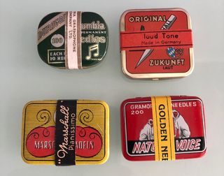 Scatole di aghi per grammofoni antichi