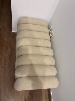 Pouf Reposapiés Boucle Beige