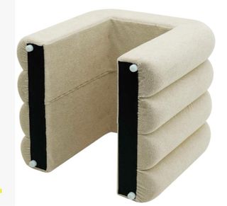 Pouf Reposapiés Boucle Beige
