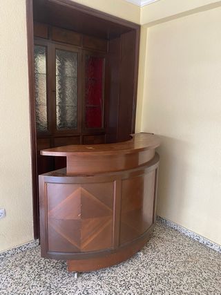 Barra Bar Antigua Vintage Madera con Ruedas