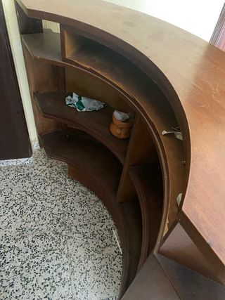 Barra Bar Antigua Vintage Madera con Ruedas