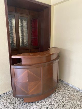 Barra Bar Antigua Vintage Madera con Ruedas
