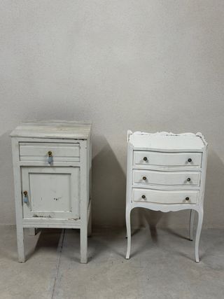 Lote Mesitas Noche Vintage Blancas