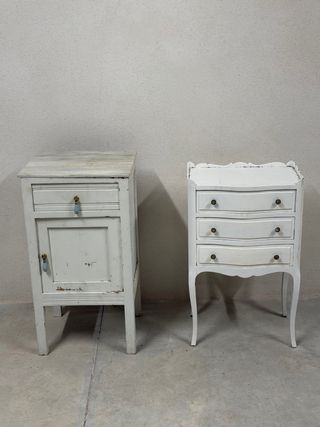 Lote Mesitas Noche Vintage Blancas