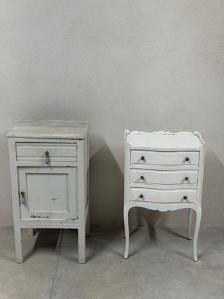 Lote Mesitas Noche Vintage Blancas