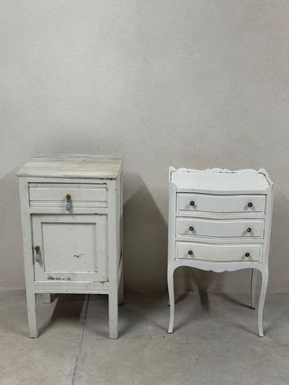 Lote Mesitas Noche Vintage Blancas