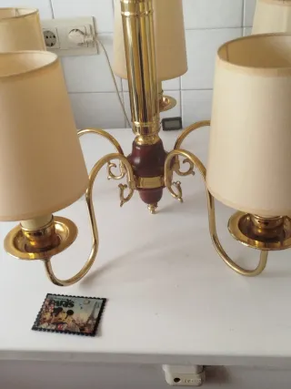 Lámpara de techo vintage madera y metal