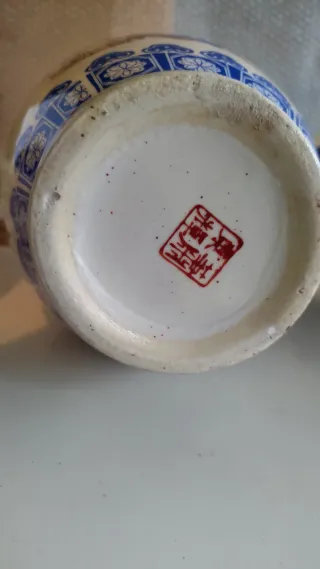 Coppia grandi Vasi Porcellana Cinesi Dipinti mano