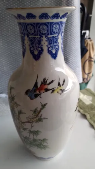 Coppia grandi Vasi Porcellana Cinesi Dipinti mano