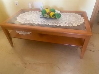Mesa de centro madera y cristal