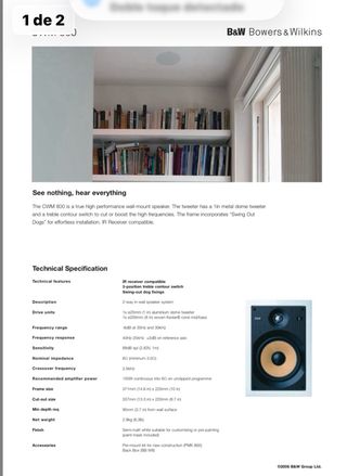 Altavoces B&W CWM800 Beige/Negro