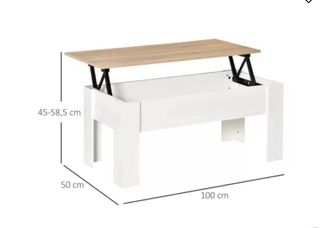 Mesa Centro Elevable HOMCOM Almacenamiento