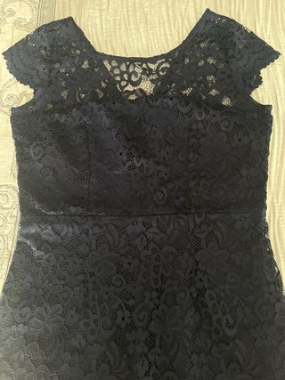 Vestido de encaje azul marino