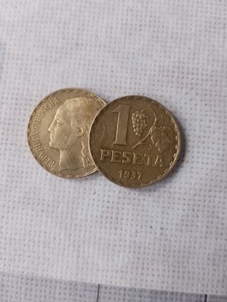 1 Peseta 1937 Moneda Española