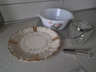 Set 3 pezzi cucina: piatto, ciotola, bicchiere