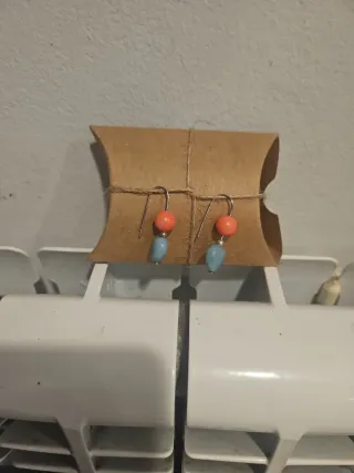 Pendientes Corazón Azul y Naranja