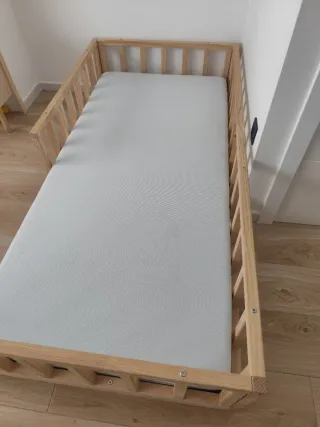 Cama Montessori Madera + Colchón + sabanas