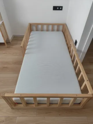 Cama Montessori Madera + Colchón + sabanas