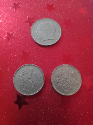 3 Monedas Alemanas 1962-1966 y 2 Marcos 1966.