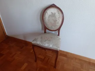 2 Sillas Estilo Luis XV/XVI Tapizadas