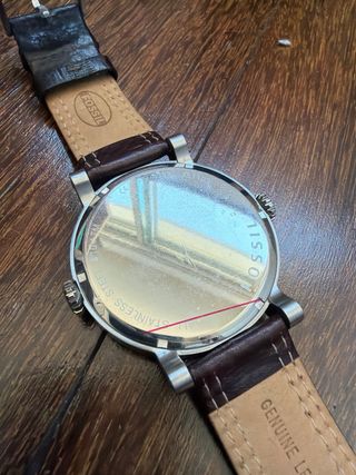 Relógio Fossil Dual Time Bege e Marrom