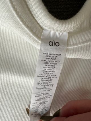 Alo Yoga Top Blanco Talla Única