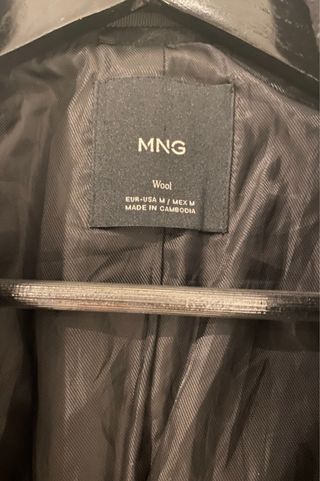 Abrigo Mango Lana Negro