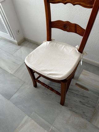 6 Colchonetas para Sillas Beige Relleno espuma