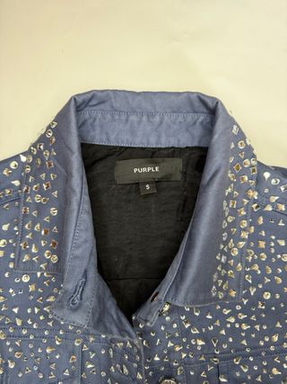 Giubbotto Denim Purple con Strass Taglia S