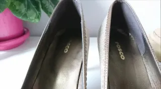 Zapatos tacón Talla 37-38 Beige/Dorado/Marrón Fosc