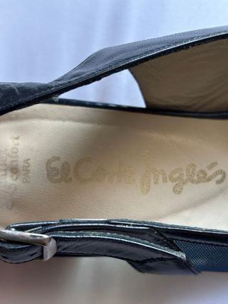 Zapatos El Corte Inglés Negros Malla y Piel