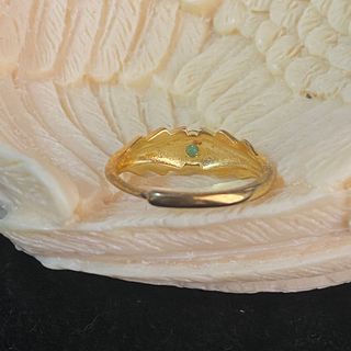 Anillo Plata Esmeralda Natural Ajustable