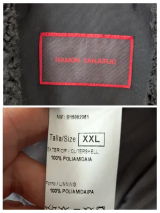 Parka acolchada negra Ramón Sanjurjo XXL