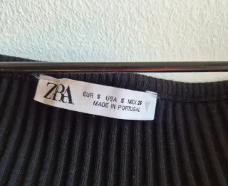 Top Zara Negro Mujer Talla S