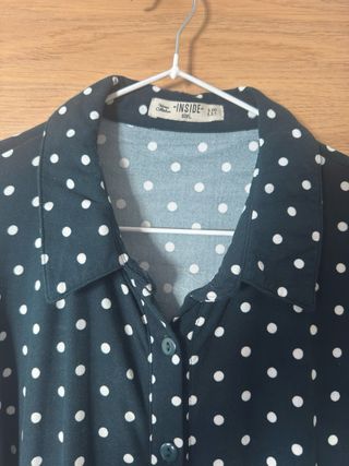 Vestido camisero lunares talla L